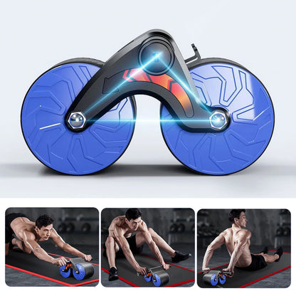 2024 New Ab Abdominal Exercise Roller Elbow Support, Abs Roller Wheel Core Exercise Equipment, Automatic Rebound Abdominal Wheel Orange