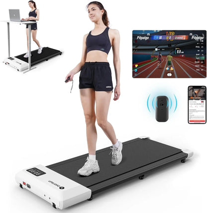 Deerrun 2024 Upgrade Treadmills for Home, Smart Raceable Powerful Quiet Walking Pad Treadmill, Remote Control & Smart App